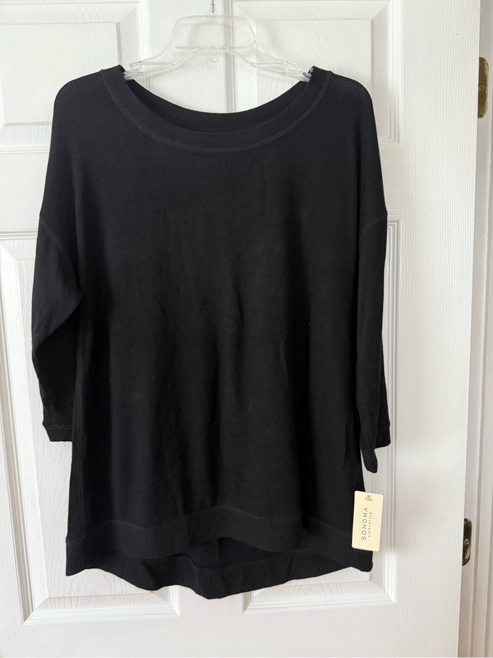 Sonoma Black Scoop Neck Knit Top